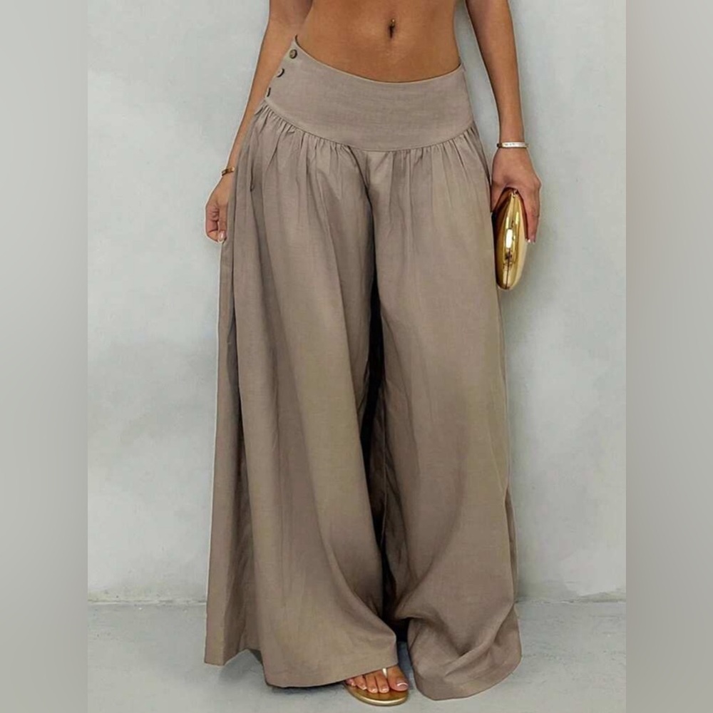 Elegant Tan Wide-Leg Pants NWT